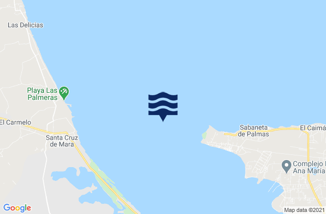 Mapa da tábua de marés em Punta de Palmas, Venezuela