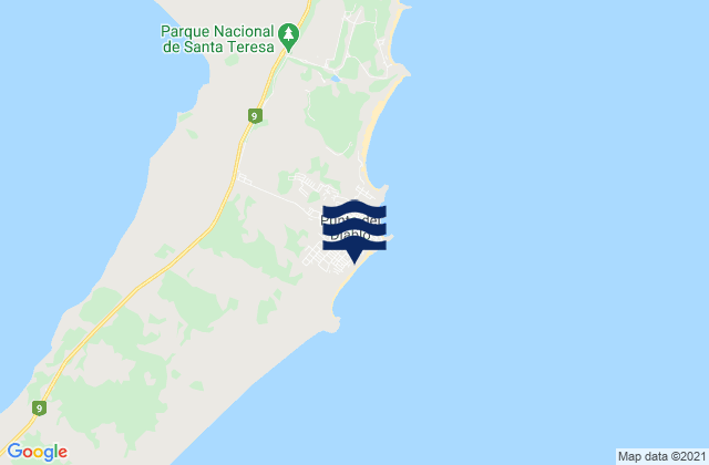 Mapa da tábua de marés em Punta de la Viuda, Brazil