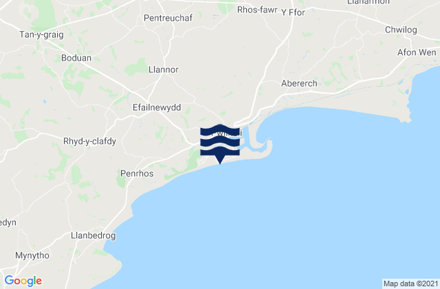 Mapa da tábua de marés em Pwllheli Beach, United Kingdom
