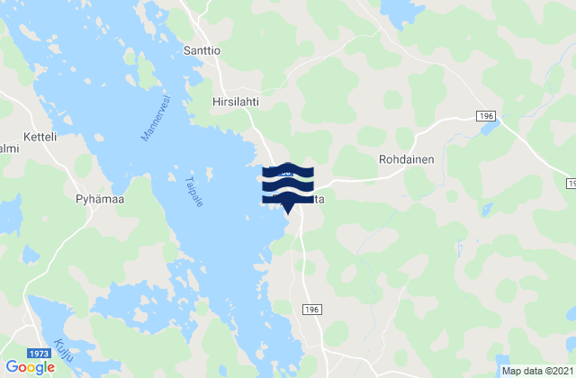 Mapa da tábua de marés em Pyhäranta, Finland