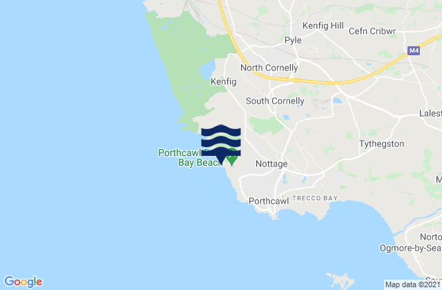 Mapa da tábua de marés em Pyle, United Kingdom