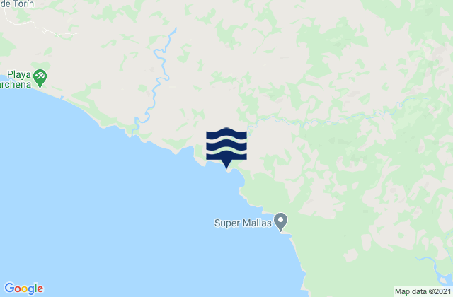 Mapa da tábua de marés em Pásiga, Panama