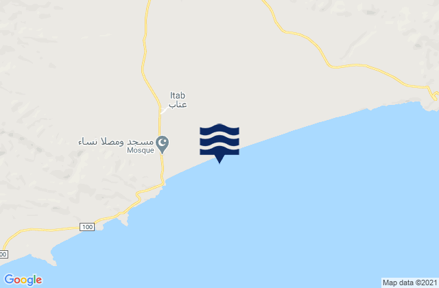 Mapa da tábua de marés em Qishn, Yemen