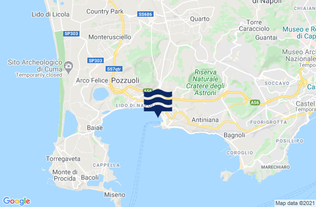 Mapa da tábua de marés em Qualiano, Italy