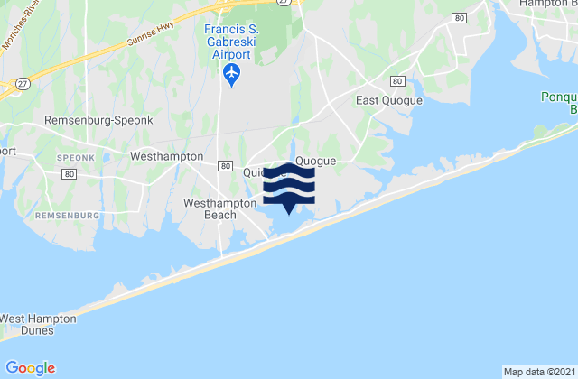 Mapa da tábua de marés em Quantuck Bay, United States