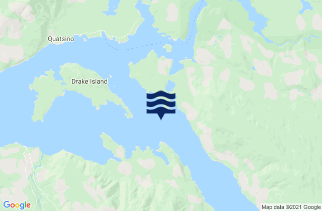 Mapa da tábua de marés em Quatsino Sound, Canada