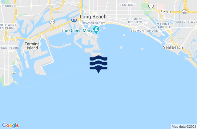 Mapa da tábua de marés em Queens Gate, United States