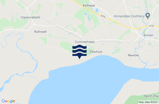 Mapa da tábua de marés em Queensberry Bay, United Kingdom