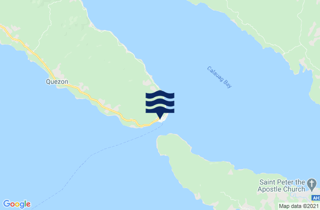 Mapa da tábua de marés em Quezon, Philippines