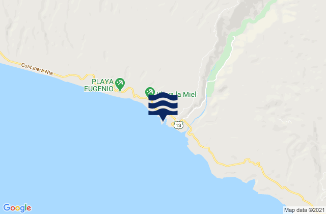 Mapa da tábua de marés em Quilca, Peru