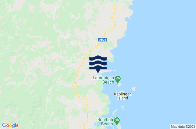 Mapa da tábua de marés em Quinipot, Philippines