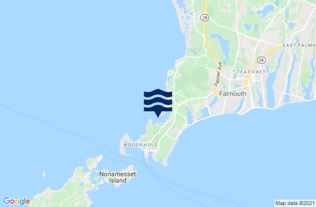 Mapa da tábua de marés em Quissett Harbor, United States