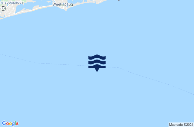Mapa da tábua de marés em Quonochontaug Beach 3.8 miles S of, United States