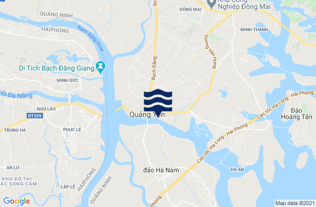 Mapa da tábua de marés em Quảng Yên, Vietnam