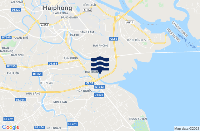 Mapa da tábua de marés em Quận Dương Kinh, Vietnam