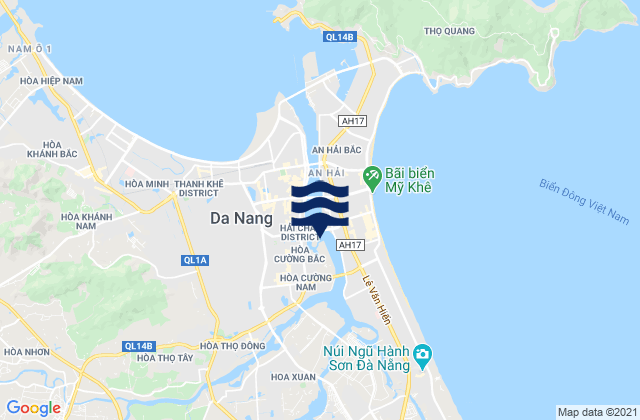 Mapa da tábua de marés em Quận Hải Châu, Vietnam
