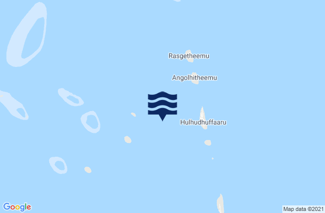 Mapa da tábua de marés em Raa Atholhu, Maldives