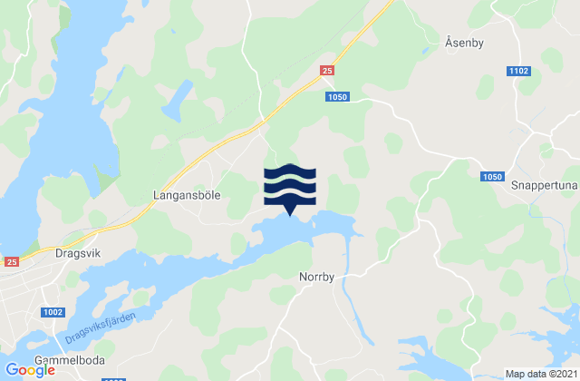 Mapa da tábua de marés em Raaseporin, Finland
