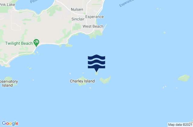 Mapa da tábua de marés em Rabbit Island, Australia