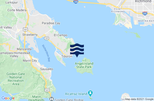 Mapa da tábua de marés em Raccoon Strait, United States