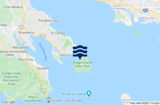 Mapa da tábua de marés em Raccoon Strait off Hospital Cove, United States