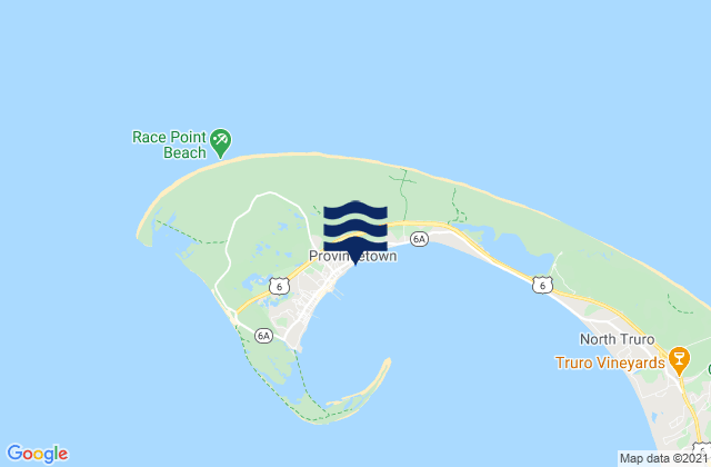 Mapa da tábua de marés em Race Point Cape Cod National Seashore Provincetown, United States