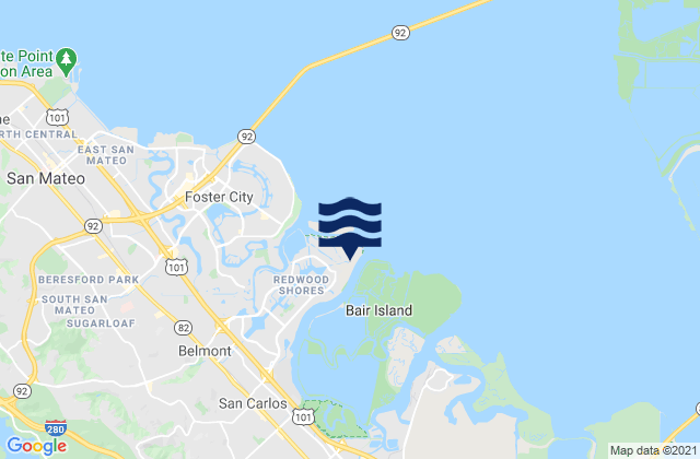 Mapa da tábua de marés em Radio Beach, United States