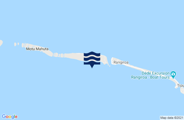 Mapa da tábua de marés em Rahiroa (Rangiroa) Island, French Polynesia