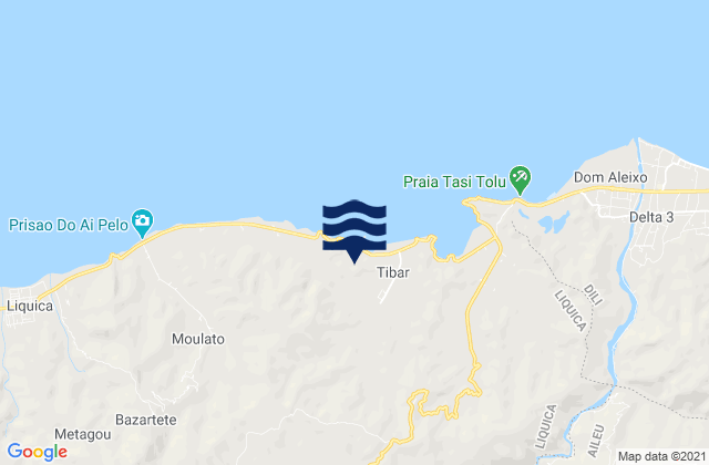 Mapa da tábua de marés em Railaco, Timor Leste