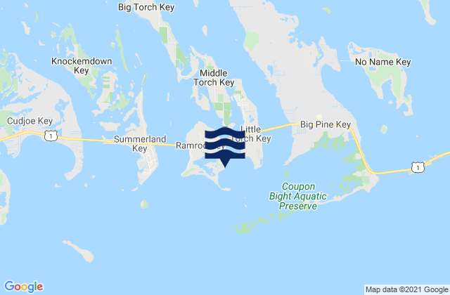 Mapa da tábua de marés em Ramrod Key (Newfound Harbor), United States