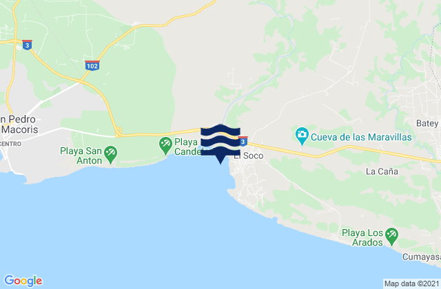 Mapa da tábua de marés em Ramón Santana, Dominican Republic