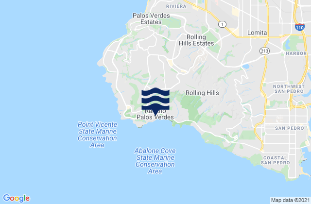 Mapa da tábua de marés em Rancho Palos Verdes, United States