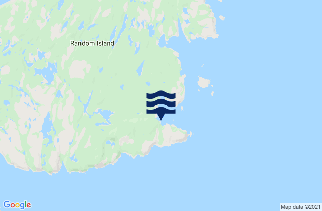 Mapa da tábua de marés em Random Head Harbour, Canada