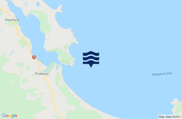 Mapa da tábua de marés em Rangaunu Bay, New Zealand
