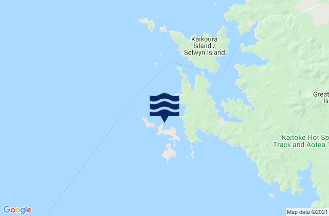 Mapa da tábua de marés em Rangiahua, New Zealand