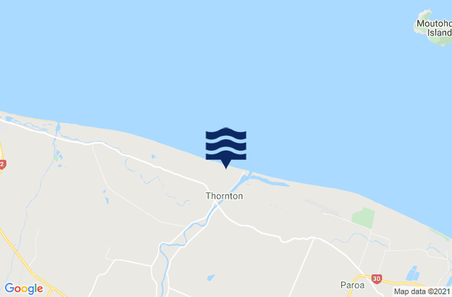 Mapa da tábua de marés em Rangitaiki River, New Zealand