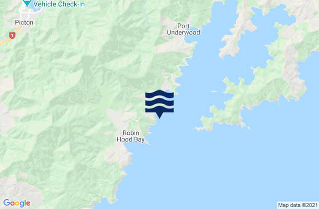 Mapa da tábua de marés em Rangitane Bay, New Zealand