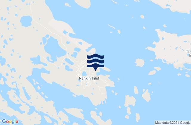 Mapa da tábua de marés em Rankin Inlet, Canada