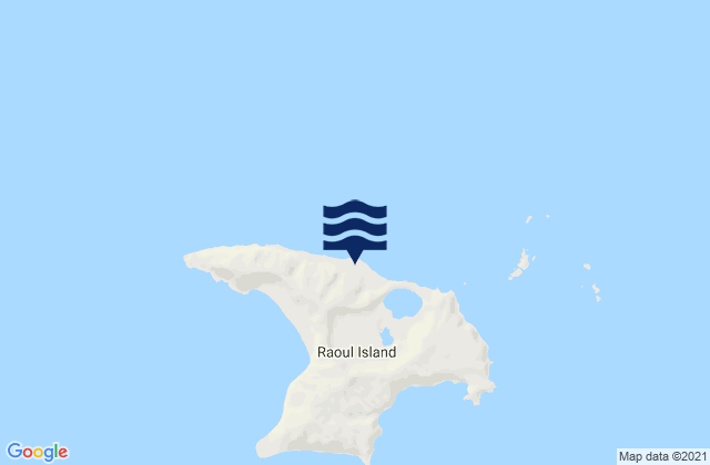 Mapa da tábua de marés em Raoul or Sunday Island, New Zealand