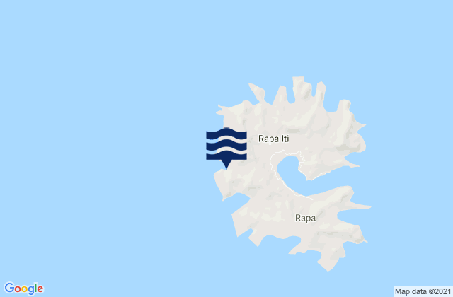 Mapa da tábua de marés em Rapa (Haurei), French Polynesia