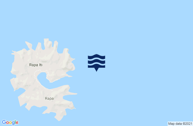 Mapa da tábua de marés em Rapa (Oparo) Island, French Polynesia