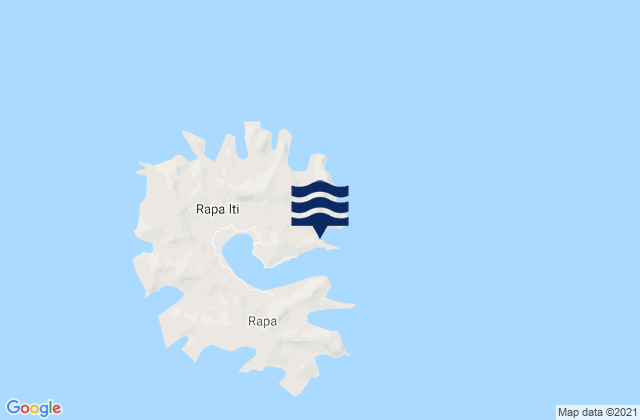 Mapa da tábua de marés em Rapa, French Polynesia