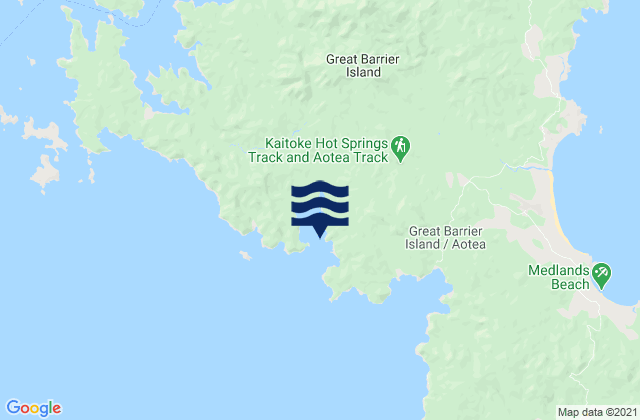 Mapa da tábua de marés em Rapid Bay, New Zealand