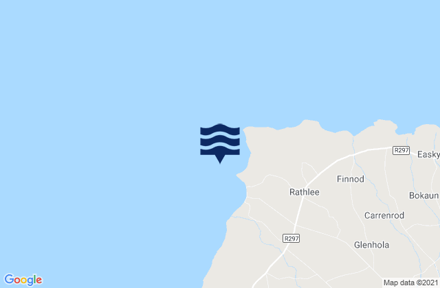 Mapa da tábua de marés em Rathlee Head, Ireland