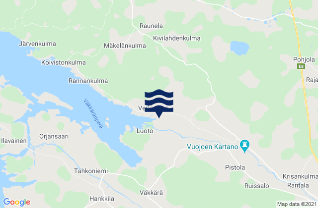 Mapa da tábua de marés em Rauma, Finland