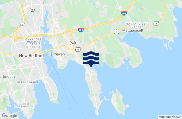 Mapa da tábua de marés em Raymond Street, United States