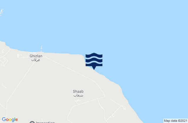Mapa da tábua de marés em Ra’s Tannūrah, Saudi Arabia