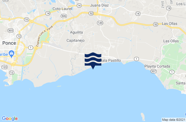 Mapa da tábua de marés em Real Barrio, Puerto Rico