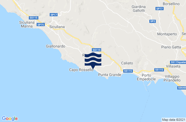 Mapa da tábua de marés em Realmonte, Italy