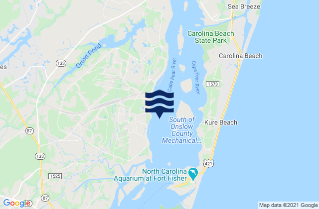 Mapa da tábua de marés em Reaves Point 0.3 mile east of, United States